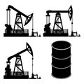 Oil rigs icons set.